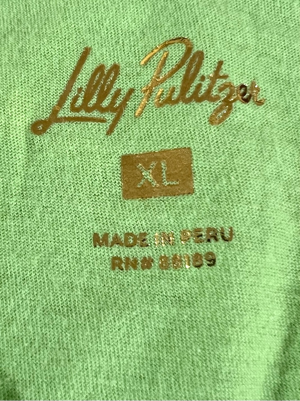 NWOT- Lilly Pulitzer Lime Green Etta V- Neck Tee. - Picture 7 of 10